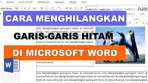 Cara Menghilangkan Garis Garis Hitam Di Microsoft Word YouTube