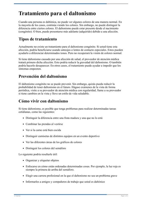 PDF Tratamiento Para El Daltonismo HealthClips Online