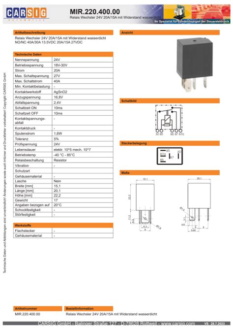 Micro Relais Wechsler V A Mit Widerstand Hoelzle