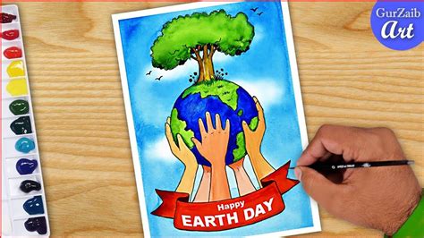 Earth Day Posters Earth Drawings Poster Drawing Happy Earth Step By