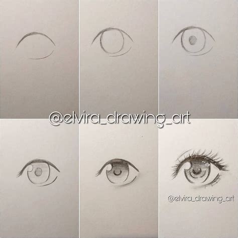 the steps to draw an eye