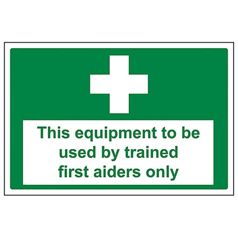 Trained First Aiders Safety Sign Self Adhesive Vinyl 300x200mm X3