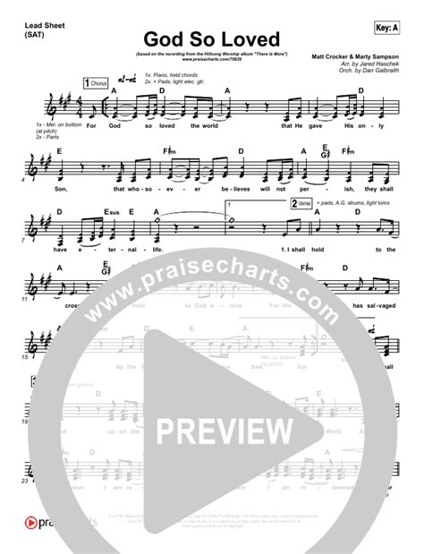 God So Loved Lead Sheet & Piano/Vocal - Hillsong Worship | PraiseCharts