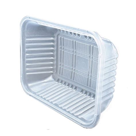 Bandeja Plastica Descartable Rectangular Con Tapa 103 PP Apta