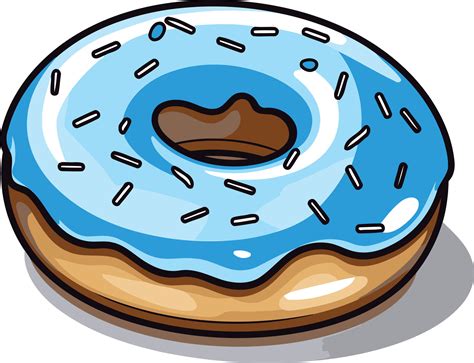 cartoon illustration   blue glazed donut  vector art  vecteezy