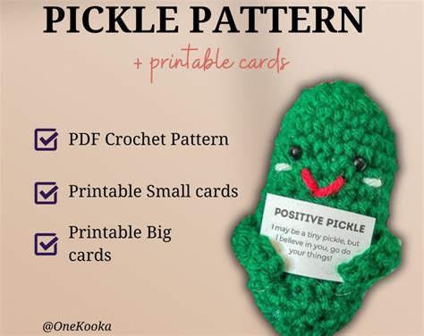 Crochet Pattern Emotional Support Pickle Pattern Christmas Crochet