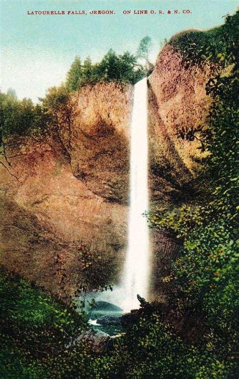 Oregon Antique Postcard Of Latourelle Falls Along The Columbia River