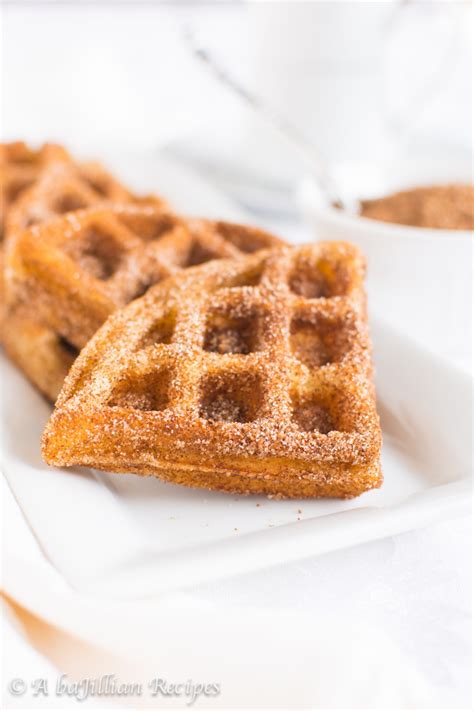 Churro Waffles With Mexican Chocolate Sauce A Bajillian Recipes