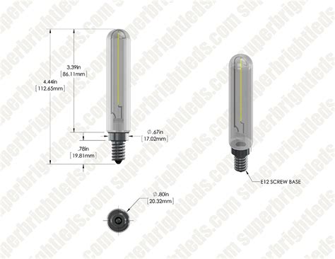 T6 LED Filament Bulb - 15 Watt Equivalent Candelabra LED Bulb - Radio ...