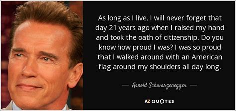 Arnold Schwarzenegger Quote As Long As I Live I Will Never Forget That