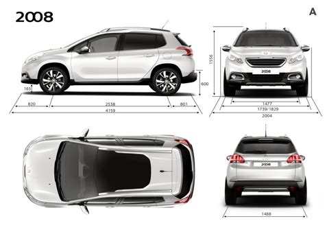 Dimensions extérieures Peugeot 2008 Photo officielle 2 077 Photos