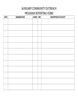 Fillable Online Community Outreach Reporting Form Fax Email Print