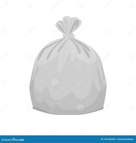 Gray Plastic Garbage Bags for Waste Packed Separation Isolated on White Square Background ...