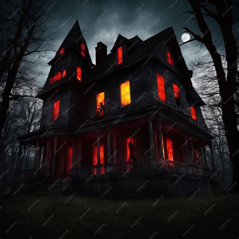 Premium AI Image | dark house with scary spooky forest halloween ...