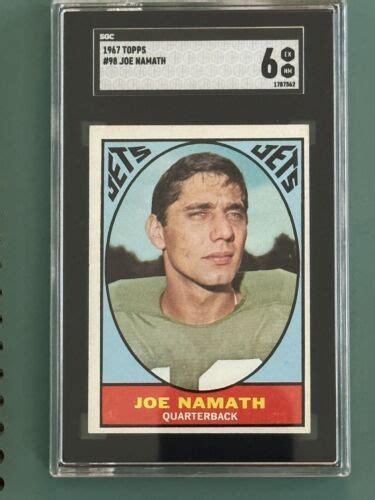 Topps Football Joe Namath Sgc Ex New York Jets Ebay