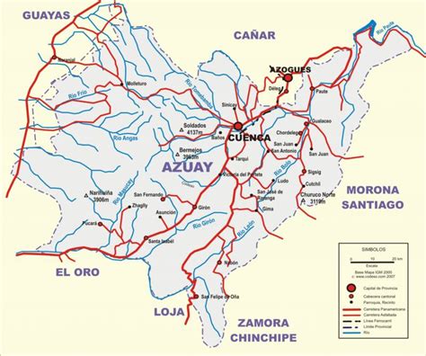 Azuay Mapas Provincias Map Of Provinces Landkarten Provinzen Ecuador