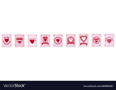 Set valentine s day postage stamps collection Vector Image