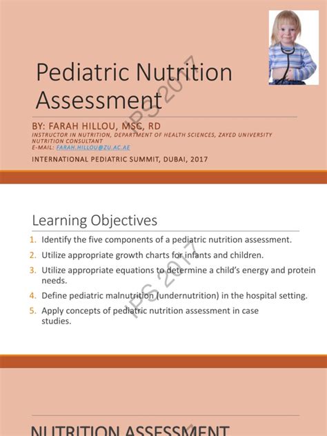 Pediatric Nutrition Assessment Final Farah Pdf Malnutrition