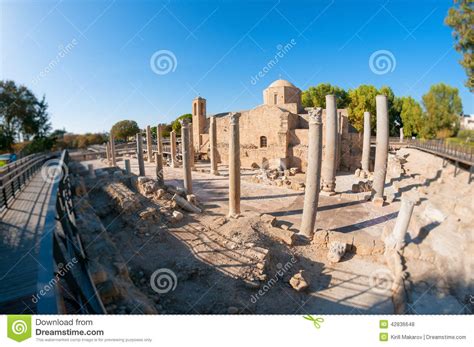 L Glise De Panagia Chrysopolitissa Paphos Chypre Photo Stock Image