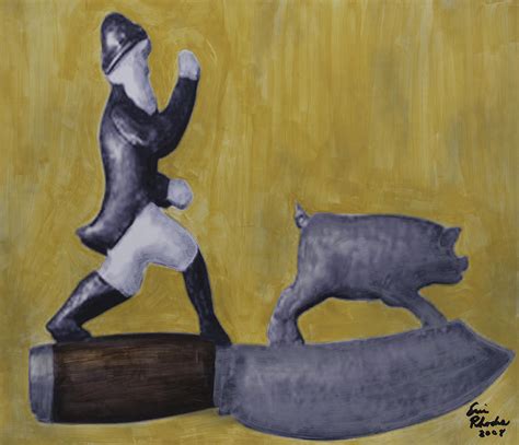 Pig Chasing Painting by Eric Rhodes - Pixels