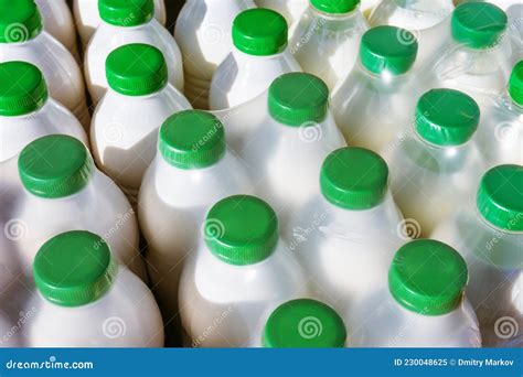 Plastic Bottles With Milk In Polymer Packaging Wholesale Trade In