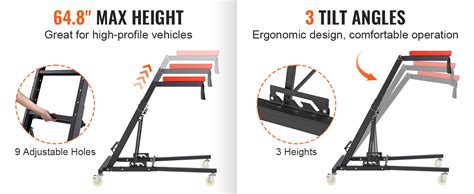 VEVOR Automotive Topside Creeper, Engine Creeper 42.5"-64.8", 400 LBS ...