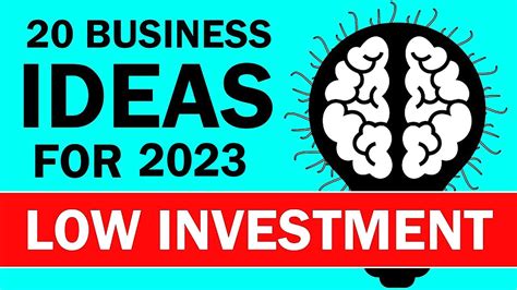 20 Business Ideas With Low Investment And High Profit In 2023 Youtube