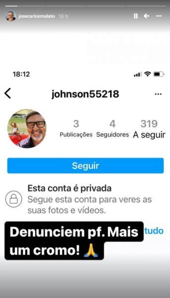 José Carlos Malato denuncia contas falsas nas redes sociais Que