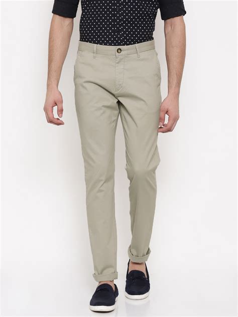 Buy U S Polo Assn Men Beige Slim Fit Solid Chinos Trousers For Men