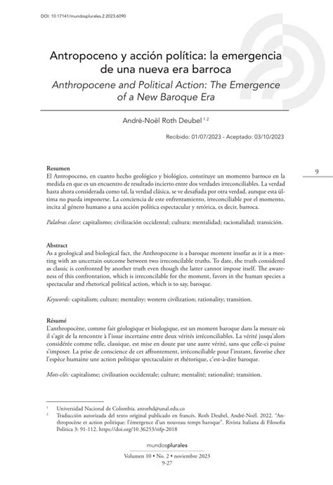 PDF Antropoceno y acción política la emergencia de una nueva era