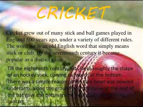 History of cricket