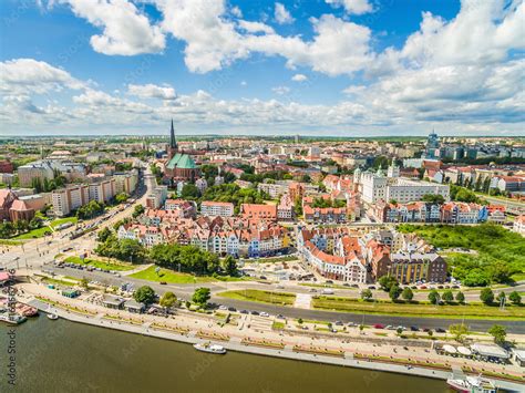 Szczecin nabrzeże Wielickie z lotu ptaka Krajobraz starego miasta z