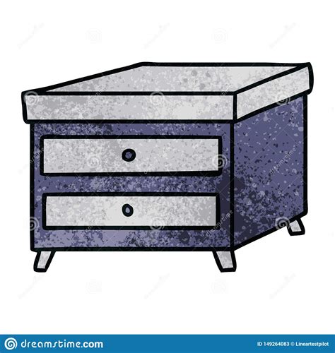 Textured Cartoon Doodle Of A Bedside Table Stock Vector Illustration