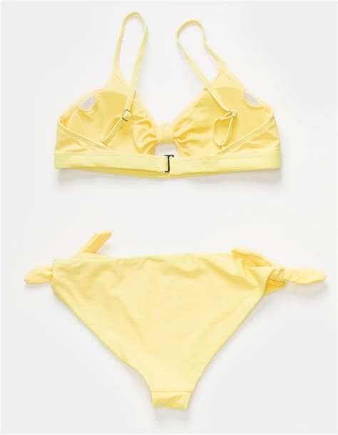 Full Tilt Knot Front Bralette Girls Bikini Set Yellow Tillys