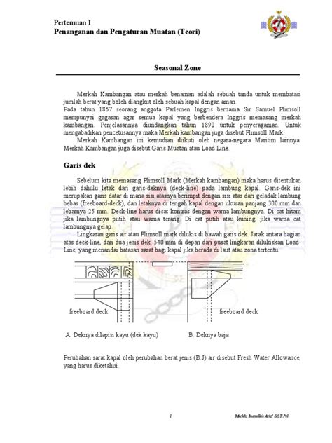 Pertemuan 1 - Load Line &seasonal Zone | PDF