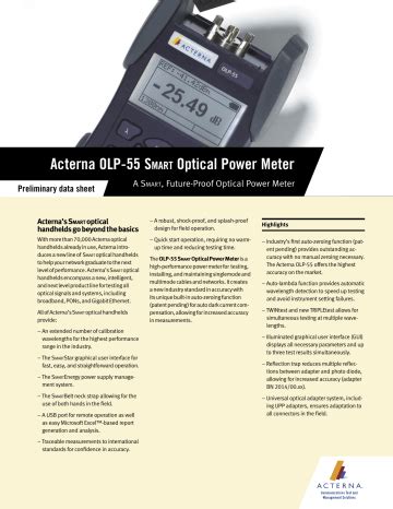 Acterna Olp Smart Optical Power Meter Manualzz