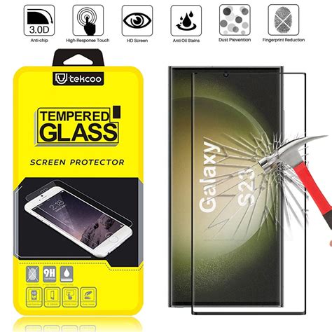 Tekcoo [1 Pack] Galaxy S23 Ultra Screen Protector 9h Tempered Glass