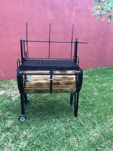 Asador Ata D Modelo Barril Puerta Ventana Aceroinox Parrilla Mercadolibre