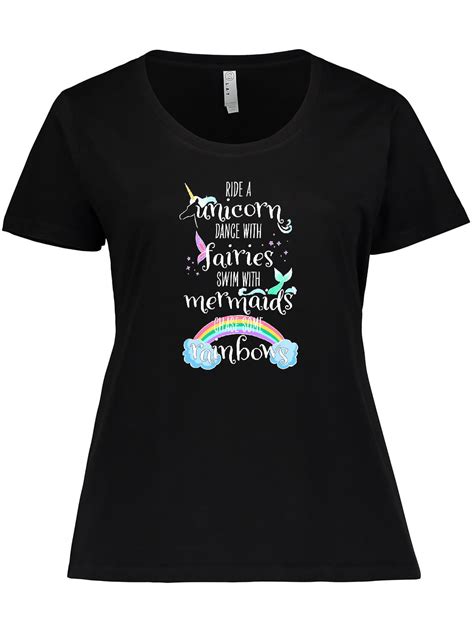 Inktastic Ride A Unicorn Dance With Fairies Swim With Mermaids Womens