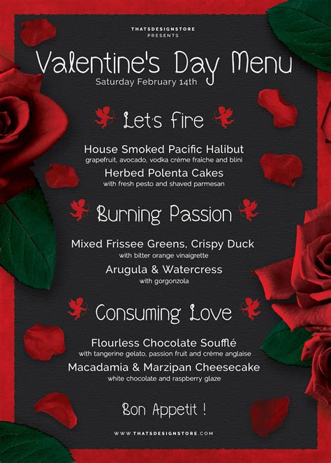 Valentine's day Menu Template V2 - Party Flyers for photoshop