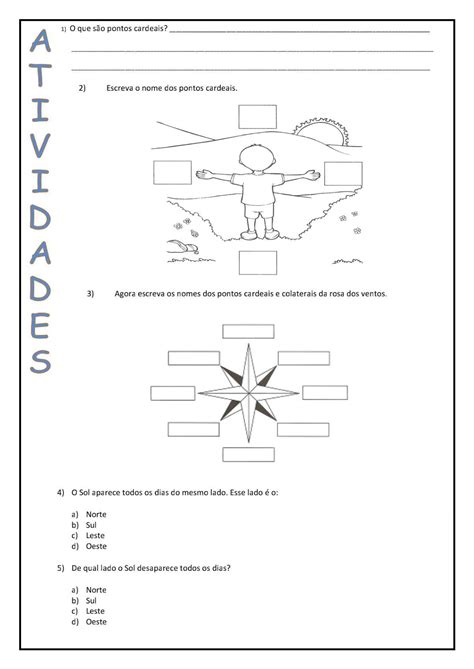 Pontos Cardeais Atividade Para Trabalhar Os Pontos Cardeais