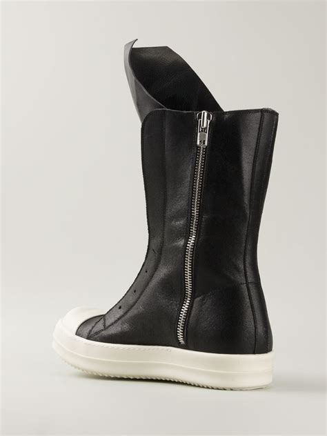 Rick Owens Laceless High Top Sneakers In Black For Men Lyst