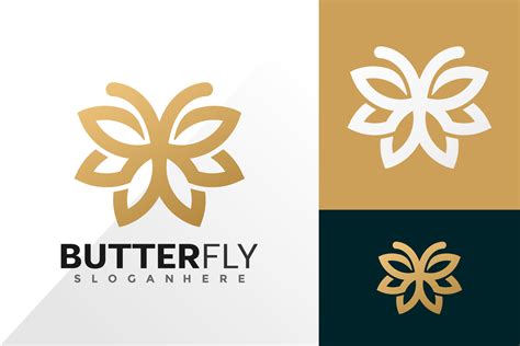 Luxus Schmetterling Logo Vektor Design Abstraktes Emblem