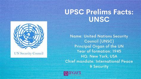 United Nations Security Council Unsc Upsc Notes Testbook