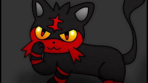 Litten Pokemon Sun Moon Speed Draw Youtube