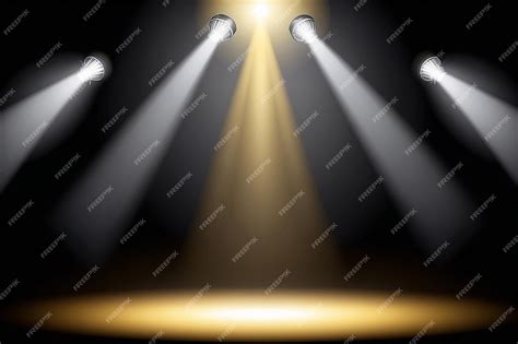 Premium AI Image | Yellow stage lighting background with spotlight ...