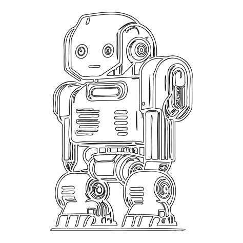 Robot outline illustration sketch 48061201 Vector Art at Vecteezy