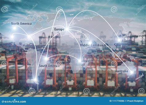 Logistica Di Associazione Della Connessione Di Rete E Mappa Di Mondo