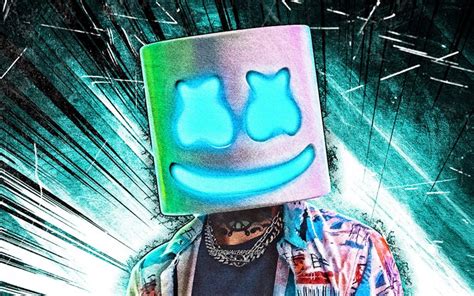 Download Wallpapers Dj Marshmello 4k Grunge Art Christopher Comstock