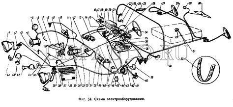 Схема электропроводки газ 53 старого образца цветная с описанием - Фото ...